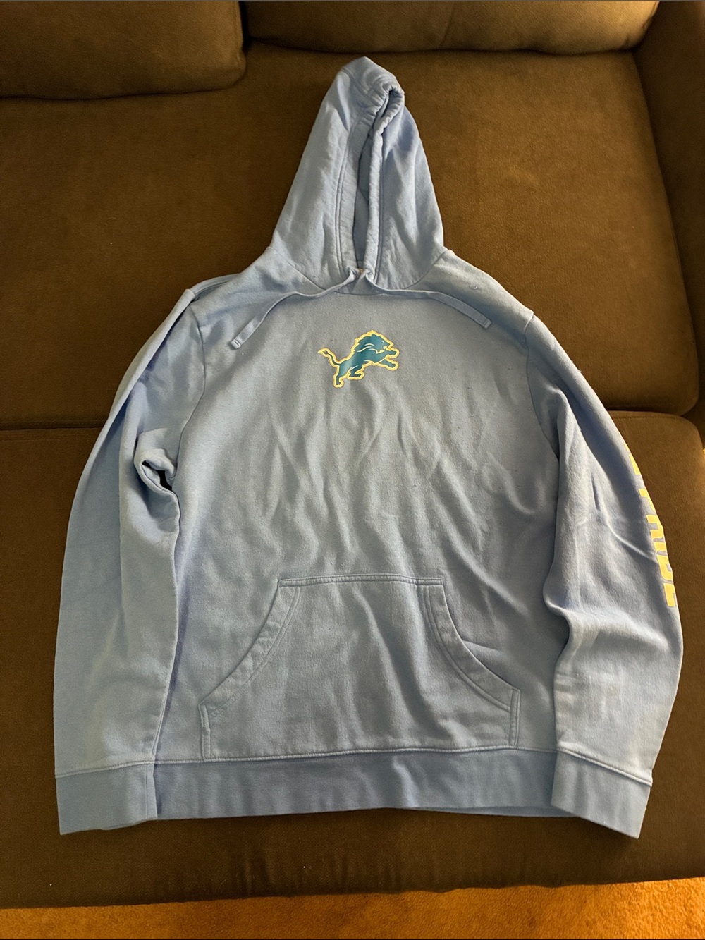 Fanatics Light Blue Crewneck Hoodie with Lions Logo